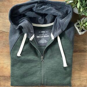 URBAN PIPELINE - Green & Gray Ultimate Hoodie Zip-Up Sweater